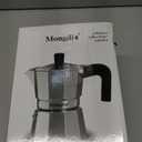 Mongdio Stovetop Espresso Maker Moka Pot, Stove Top Cuban Coffee Maker, Italian Greca Mocha Pot, 12 Espresso Cups, 20 oz - Silver