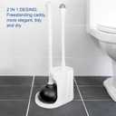 CELOX 2 Set Toilet Brush and Plunger Set, Toilet Brush and Holder Set, Toilet Bowl Brush and Holder, White
