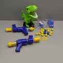 Dinosaur Shooting Toys for Kids 3-5 Years, Movable Target Shooting Games with 2 Air Pump Launcher, Interactive Competition Game Gift for Boys and Girls Ages 3 4 5 6 7 8 Years Old (2 Popper Guns)