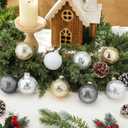 Soaoo 12 Pcs 2.4 Inch Neutral Glass Christmas Ball Ornament Metallic Textured Christmas Tree Decoration Beaded Glass Ball Ornaments Xmas Hanging Decor for Home Fireplace Mantel Wall Party Decor