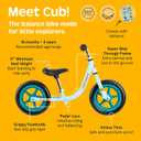 Retrospec Cub Toddler Balance Bike for Ages 18 Months - 3 Years - 12in No-Pedal Beginner Bicycle with Adjustable Seat, Puncture-Proof Tires & Safe Low Frame Design