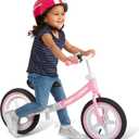 Radio Flyer Air Ride Balance Bike, Pink, for Kids Ages 1.5-5, Pedal Free for Quick Learning, Rubber Air Tires, Adjustable Seat, Foot Rest, Ringing Bell, Kid & Toddler Balance Bikes 