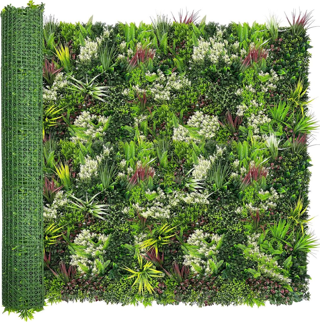 ODTORY Artificial Plant Wall Panels: 70"120" UV-Anti Faux Grass Wall Backdrop Boxwood Ivy Fence Privacy Screen Fake Greenery Leaf Hedge for Outdoor,Indoor,Garden,Backyard and Home Decor