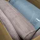 Dowinx Folding Sofa Bed with Pillow, Convertible Comfy Couch Bed for Adults Home Lounge and Gaming, Modern Comfortable Design for Apartment Living Room Bedroom, Single, Ribbed Velvet, Mauve