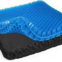 Gel Seat Cushion (20"x20"x2") for The Car or Office Chair, Super Large Gel Cushions for Elderly's Wheelchair, Temperature Neutral Grid Chair Pads for Long Sitting, Tailbone and Coccyx Pain Relief