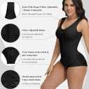 SHAPSHE Fajas Body Shaper Colombianas Moldeadoras Triple-Abdominal Compression Breathe-Easy Faja with Zero-Pressure Bra (Black)