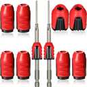 Magnetic Screw Holder Rings, 1/4 Inch/ 6.35 mm Screwdriver Driver Bits Magnetizer for Electric Drill and Hand Tools, Red (10 Pieces)