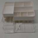 White Makeup Organizer With 3 Drawers, Large Capacity Plastic Cosmetic Storage for Dresser and Vanity, Ideal for Beauty, Perfume, Brushes, Skincare, Bathroom Organizers and Storage Counter