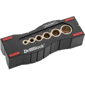 Milescraft 1312 Drill Block - Handheld Drilling Guide, Drilling Jig with Drill Guides for 6 of the Most Common Imperial Drill Bit Sizes, Precision Drilling Tool Accessory, Pack of 3 