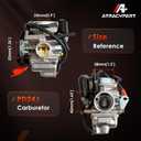 PD24J Carburetor, Compatible with 4-Stroke Engines GY6 125cc 150cc 152QMJ 157QMI ATV Quad Bike 4 Wheeler Dune Buggy Go Kart Moped Scooter Manifold Intake 24mm Carb