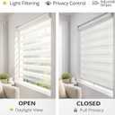 ShadesU Cordless Zebra Blinds – Light Filtering Dual-Layer Window Shades for Privacy (White Color) (Maximum Height 72") (Width 26.5")