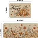 Artoid Mode Pumpkin Sunflowers Hello Fall Kitchen Mats Set of 2, Autumn Home Decor Low-Profile Kitchen Rugs for Floor - 24x35 and 24x59 Inch (Beige)
