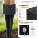 4x4 Post Anchor Ground Spike 4 Pack, No Dig Fence Post Anchor for 4x4 Wood Posts, Heavy Duty Metal Post Support, Secure Mailbox, Fence & Deck, 16" Ground Stake, 3.58" x 3.58" Inner Size