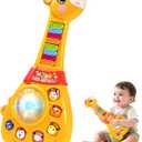 Marstone Toys for 1 2 Year Old Boy and Girl Birthday Gift: Baby Musical Guitar Piano Toys 12-18 Month with Animal Sound and Light, 1st First Learning Educational Gift for Toddlers