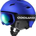 Odoland Ski Helmet and Goggles Set, Snowboard Helmet Glasses for Men, Women & Youth - Shockproof/Windproof Gear for Skiing, Snowboarding (M(55-59cm/21.65-23.23''), Klein Blue)
