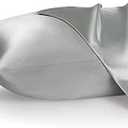 Bedsure Satin Pillowcase, Similar to Silk Pillow Cases Queen Size Set of 2, Cooling Pillow Case for Hot Sleepers with Envelope Closure, Gifts for Women Men, Silver Grey, 20x30 Inches