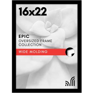 Americanflat 16x22 Picture Frame with Polished Plexiglass - Black Picture Frame - Wide Photo Frames Made of Engineered Wood for Vertical or Horizontal Wall Display - Epic Collection - Black