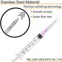 50 Pack 3ml Luer Lock with 18 Gauge 1.5 Inch for Scientific Labs Measuring and Dispensing, Individually Sealed Wrapped