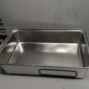 High Sided,XL Stainless Steel Cat Litter Box with Metal Lid,10.24 inch Tall