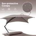SUNCREAT Portable Outdoor Hammock with Stand, Canopy, Brown