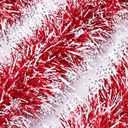 50Ft Christmas Tinsel Garland, Red Snowflake Metallic Twist Garland for Xmas Tree Decorations, Tinsel for New Year Party Ceiling Hanging Decorations Indoor and Outdoor Decor