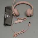 USB Headset with Microphone for PC, On-Ear Computer Laptop Headphones with Noise Cancelling Mic in-line Control for Home Office Online Class Zoom (USB+3.5mm, Pink)