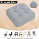 GOFORIT Memory Foam Seat Cushion，Kitchen Chair Cushions for Dining Chairs,Non-Slip Chair Pads with Removable Cover, 16'' x 16'', Grey, 16''x16''x3.5''
