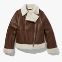 Sugar & Jade Girls' Teen Oversized Button Front Sherpa Jacket, Small