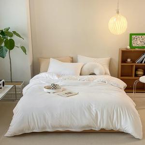 CLOTHKNOW White Full Size Comforter Sets 3Pcs White Bedding Comforter Sets Soft Women Men Comforter with 2 x Pillow Cases