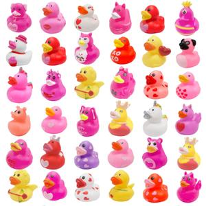 36 Pcs Valentines Rubber Ducks,Bath Showers Accessories,Mini 2.16" Duckies Bath Toys for Kids Girls Boys Valentines Day Party Favors Gift Exchange (Valentines)