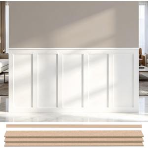 Premade Board and Batten Wainscoting Kit, Paintable MDF Accent Wall Panels with Molding Trim, DIY Wall Paneling Kit for Bedroom, Living Room, Hallway, Entryway, Covers 189 x 54 in(70.8 Sq.Ft.)