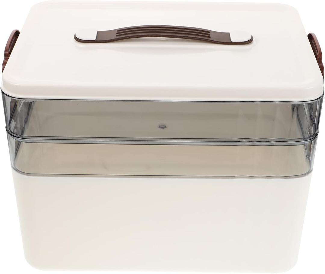 Household Medicine Organizer Box Storage Compartments Lock Large Capacity for Easy Medication Management