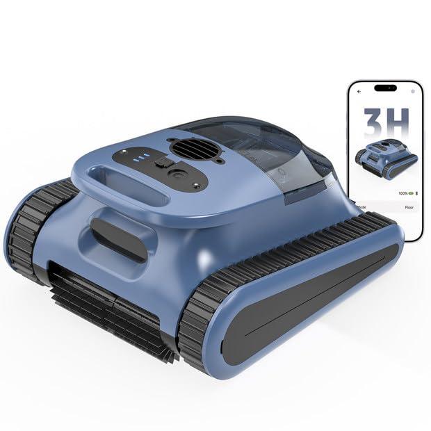 (2026 Upgrade) Cordless Robotic Pool Cleaner, Pool Vacuum for Inground Pools, Wall and Waterline Cleaning, Powerful Suction and Replaceable Battery, 180 min Battery Life for Pool Up to 2150 Sq.ft