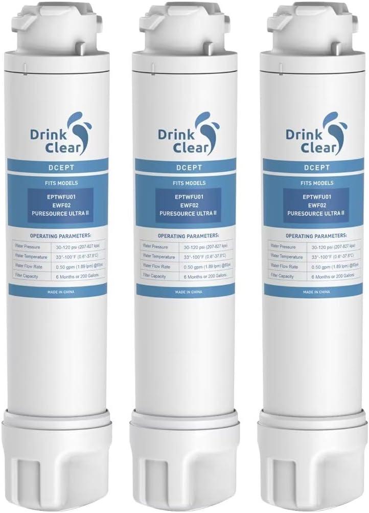 Compatible with Frigidaire EPTWFU01, Pure Source Ultra II, Pure Source Ultra 2, EWF02, 4562222, 012505454226, 807946701, Pack of 3