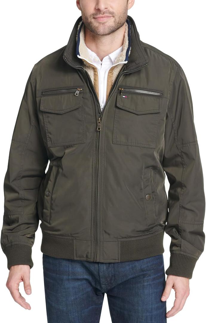 Tommy Hilfigier Men's Water Resistant Performance Bomber Jacket (Standard and Big & Tall), X-Large