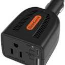 HearGrow100w Car Power Inverter, 12V DC to 110V AC Vehicles Converter with USB PortsPlug Adapter Outlet and Fast Charging PD3.0 Type-C for Phones, Pads, Laptops and Computer Charger