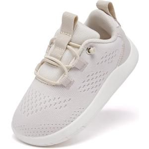 MORENDL Toddler Shoes Boys Girls Slip On Wide Shoe Baby Walking Shoes Breathable Zero Drop Sneakers Minimalist Tennis Outdoor CreamWhite Size 7
