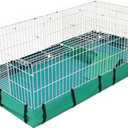 MidWest Homes for Pets Guinea Habitat Plus Cage, Includes Divider Panel and Hinged Top, Washable PVC Canvas Bottom, Expandable Small Animal Cage for Guinea Pigs, 171GHP