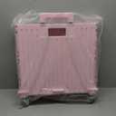 Folding Utility Cart Portable Rolling Crate Handcart Shopping Trolley Collapsible Tool Box, with Lid, Basket on 4 Rotate Wheels, for Grocery, Shopping, Office, Teacher (Pink)