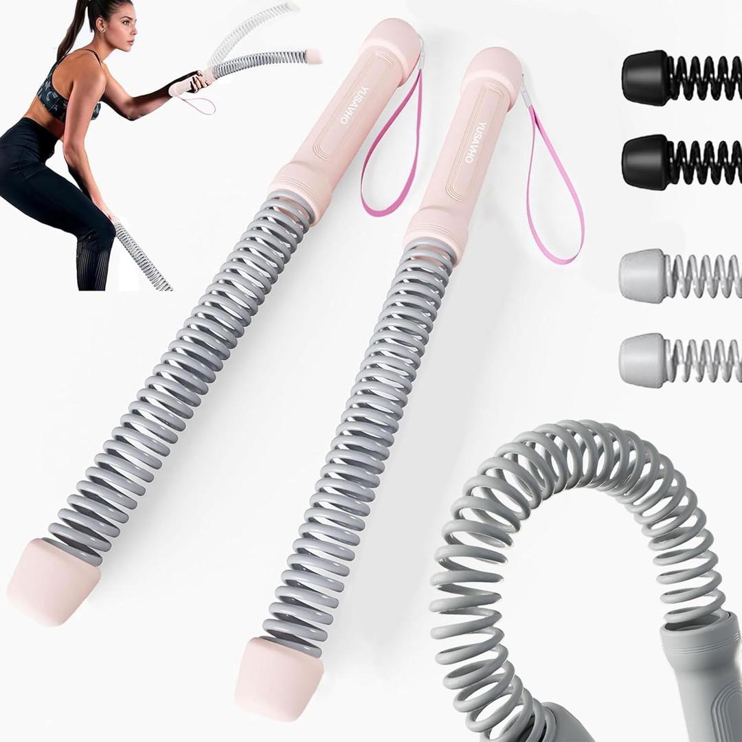Ropeless Battle Ropes for Home Gym-Cordless Training Rope Fitness Equipment for Men & Women,Weighted Workout Ropes for HIIT,Versatile Exercise Equipment for Home and Travel Exercise (Pink)