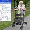 Aliseniors Upright Walker with Seat, Extra-Wide Bariatric for Seniors 300lb