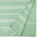 EBRU Home Turkish Beach Towel - Prewashed for Soft Feel, 100% Organic Cotton Quick Dry Beach Towel with Lively Colors - Unique Turkish Towels for Bathroom (Green)