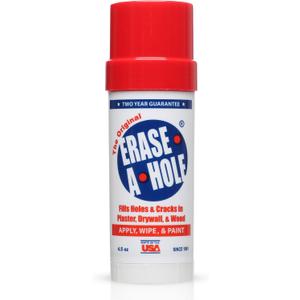 Erase-A-Hole Wall Repair Stick  Quick-Dry Nail & Screw Hole Filler for Drywall, Wood & Plaster  No Sand Spackle Alternative, Paintable Putty, 4.5 oz