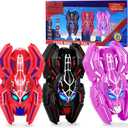 Vvinca Spider Walkie Talkies for Kids Toys Ages 3 4 5 6 7 8 9 10 Boys Girls 3 Pack Superhero Toys Lanyard Long Range Clear Sound Outdoor Game Camping Gear Spy Gadgets & Easter Christmas Birthday Gifts (09 Red+Pink+Black)