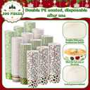 LemonRoad 200 Pcs Christmas Treat Snack Dessert Cups 9 oz Disposable Double Coated Hot Ice Cream Cups Red Green White Polka Dot Striped for Food Soup Hot Cold Drink Xmas Party Supplies
