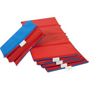 Children's Factory Nap Mats, 2 inch Thick Toddler Sleeping Mats for Preschools and Daycares, Comfortable and Soft 4 Section Folding Nap Pad