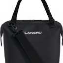 Lansru Mini Soft Cooler Bag | TPU Insulated Bag for Lunch Box | 24-Hour Cooling Outdoors Camping Bag | Waterproof Portable | 10-Can 5 Liters (Black)