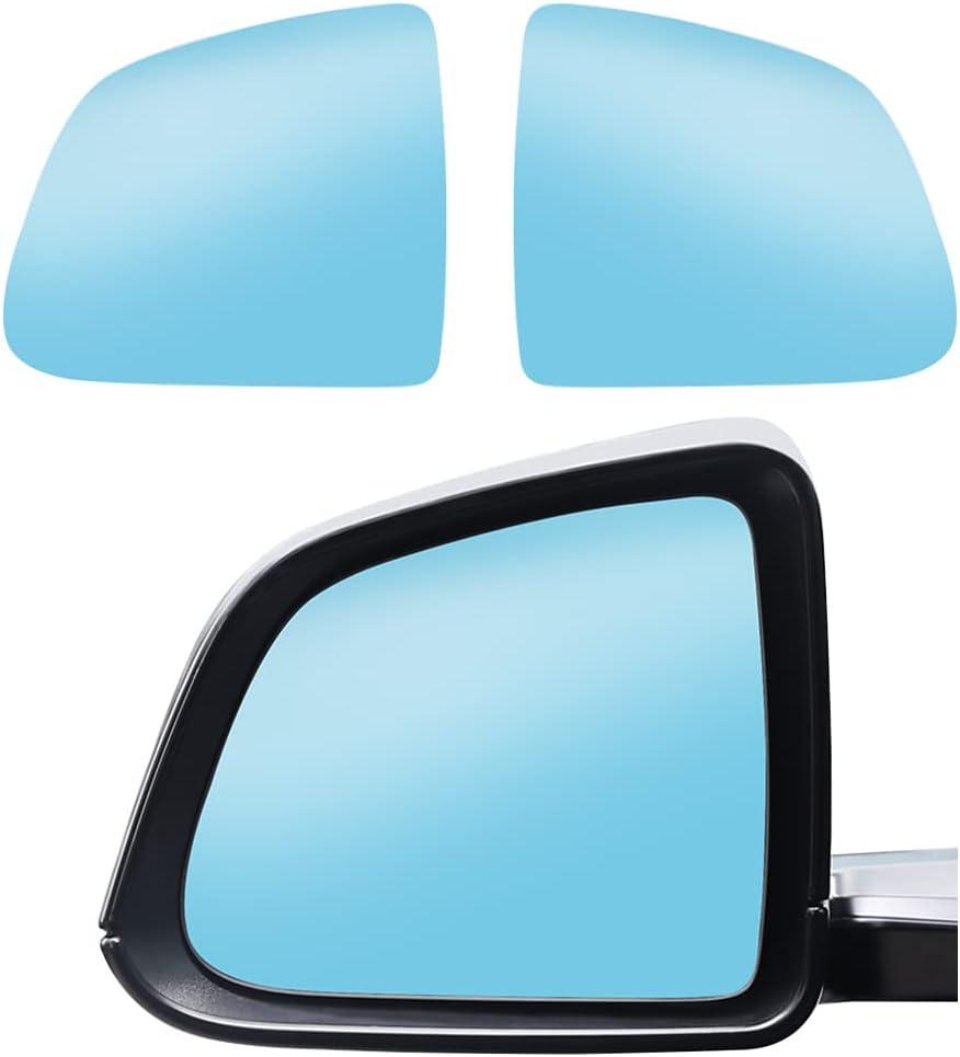 2Pcs Wide Angle Side Mirror Glass for Tesla Model Y 2020-2026 Anti Glare Heat Defogging Blue Lens with Backing Plate