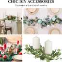 DOITOOL Easter Eucalyptus Candle Rings, 4Pcs Artificial Greenery Wreaths for Pillar Candles, Small Faux Silk Leaves Wreath with White Berries, Spring Easter Table Centerpiece Decor for Farmhouse Windo