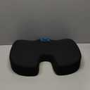 Everlasting Comfort Doctor Recommended Memory Foam Seat Cushion for Office Chairs & Car - Ergonomic Office Desk Accessories - Cushions for Tailbone Pain Relief, Sciatica (Black, Large)